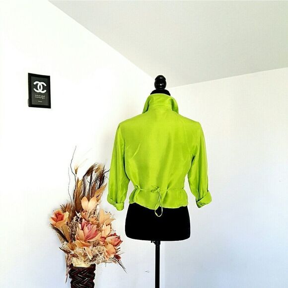 Gorgeous green 100% silk top - Picture 3 of 8
